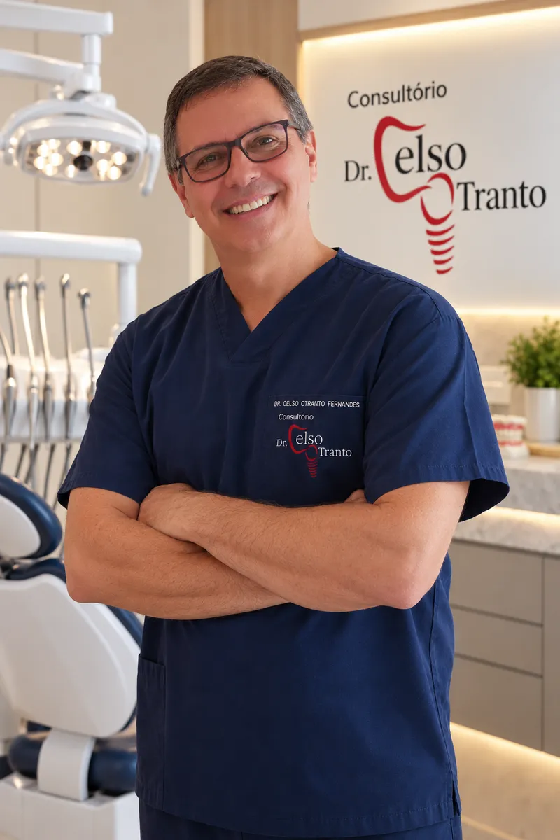Dr. Celso Otranto Fernandes, cirurgião-dentista, no consultório em Campinas